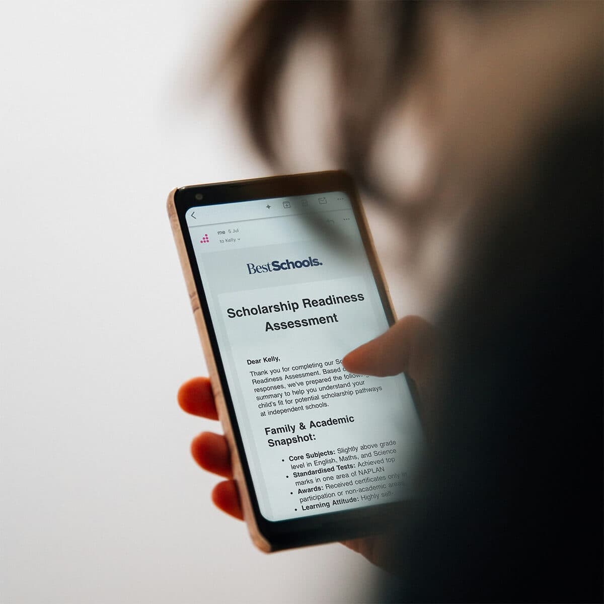 Scholarship Eligibility Assessment interface